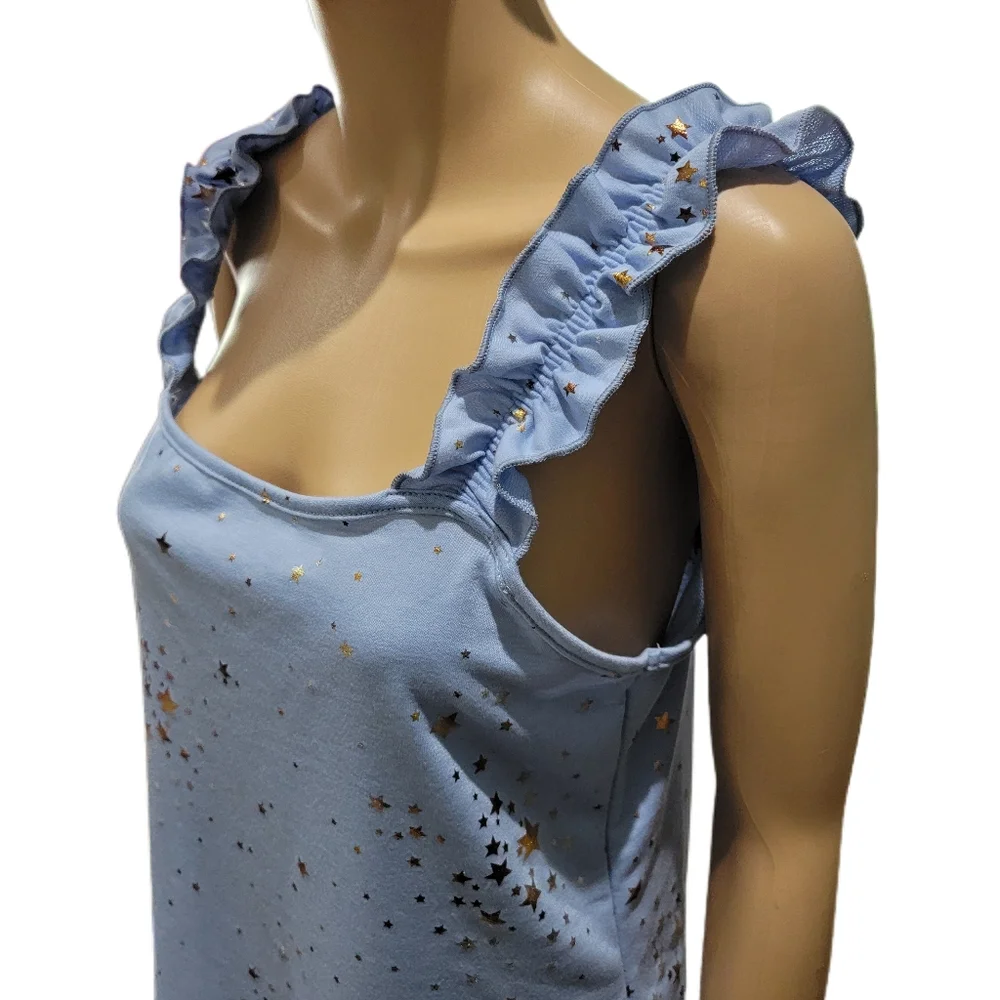 Blue Buttercup Tank Top Foil Stars Medium NWOT - Picture 2 of 8
